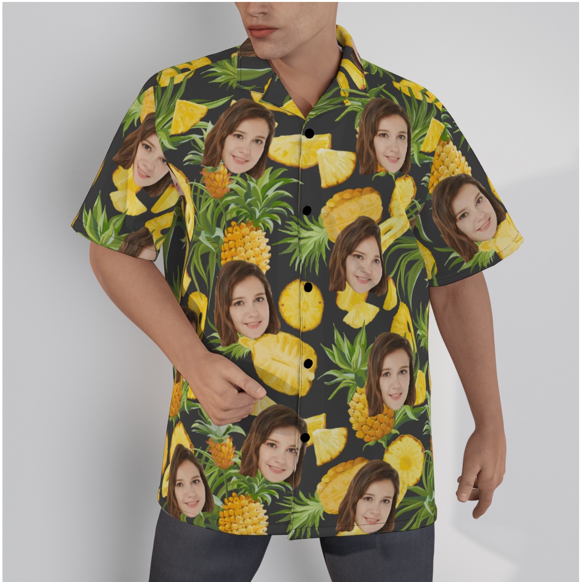 Pineapple Custom Hawaiian Shirt With Face - variant image 1