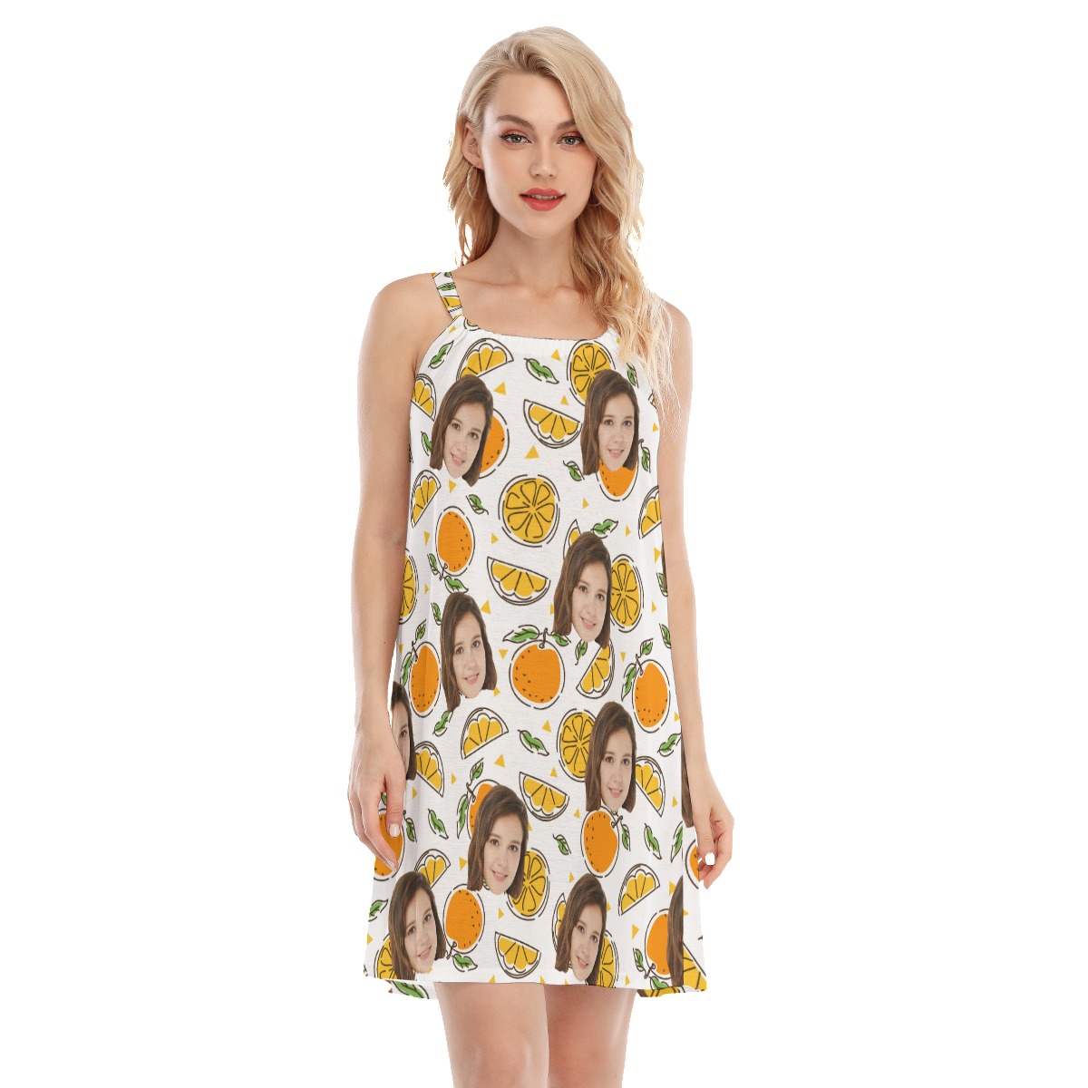 Cool Orange Fruit Custom Face Women's Dress - variant image 1