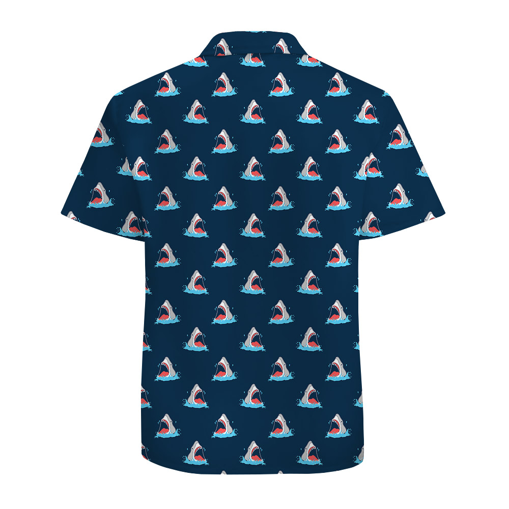 Funny Shark Men's Cotton Hawaiian Shirts