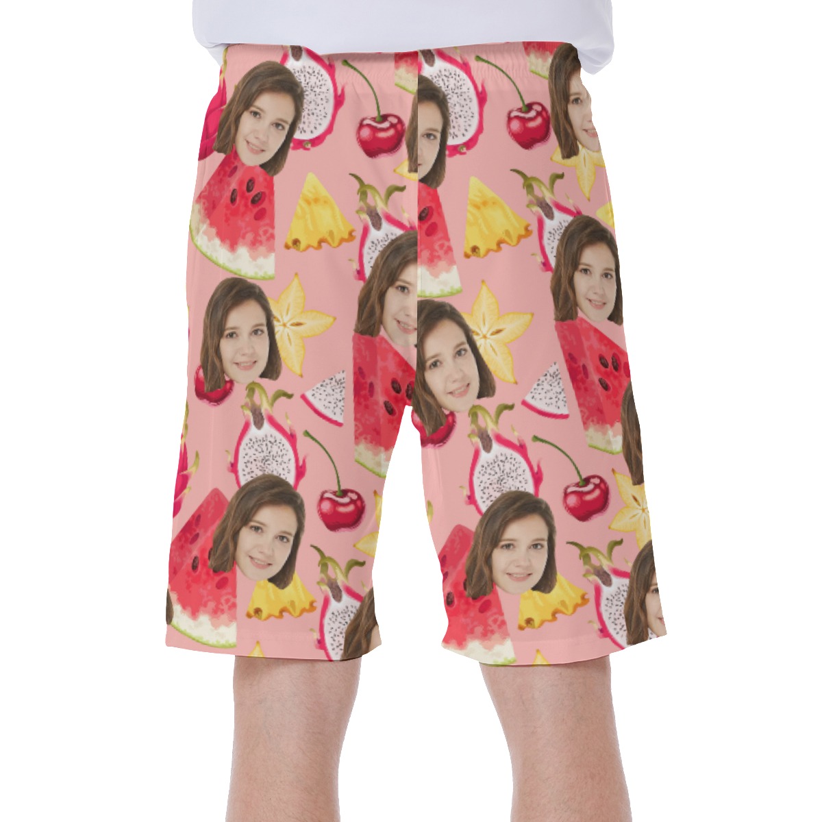 Watermelon Men's Hawaiian Shorts With Custom Face