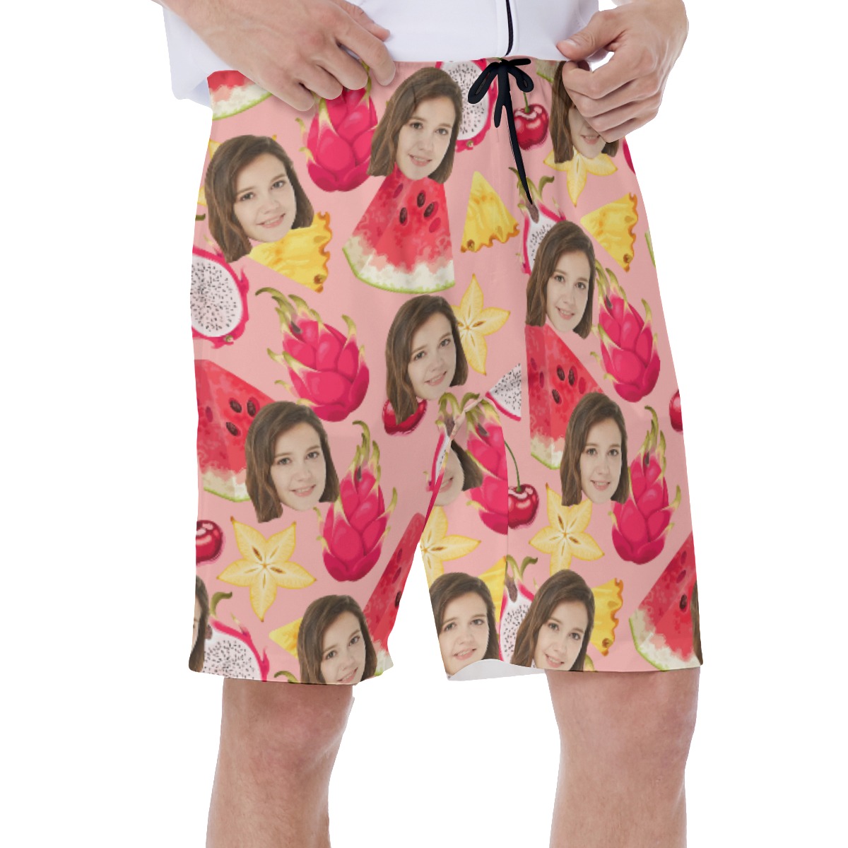 Watermelon Men's Hawaiian Shorts With Custom Face