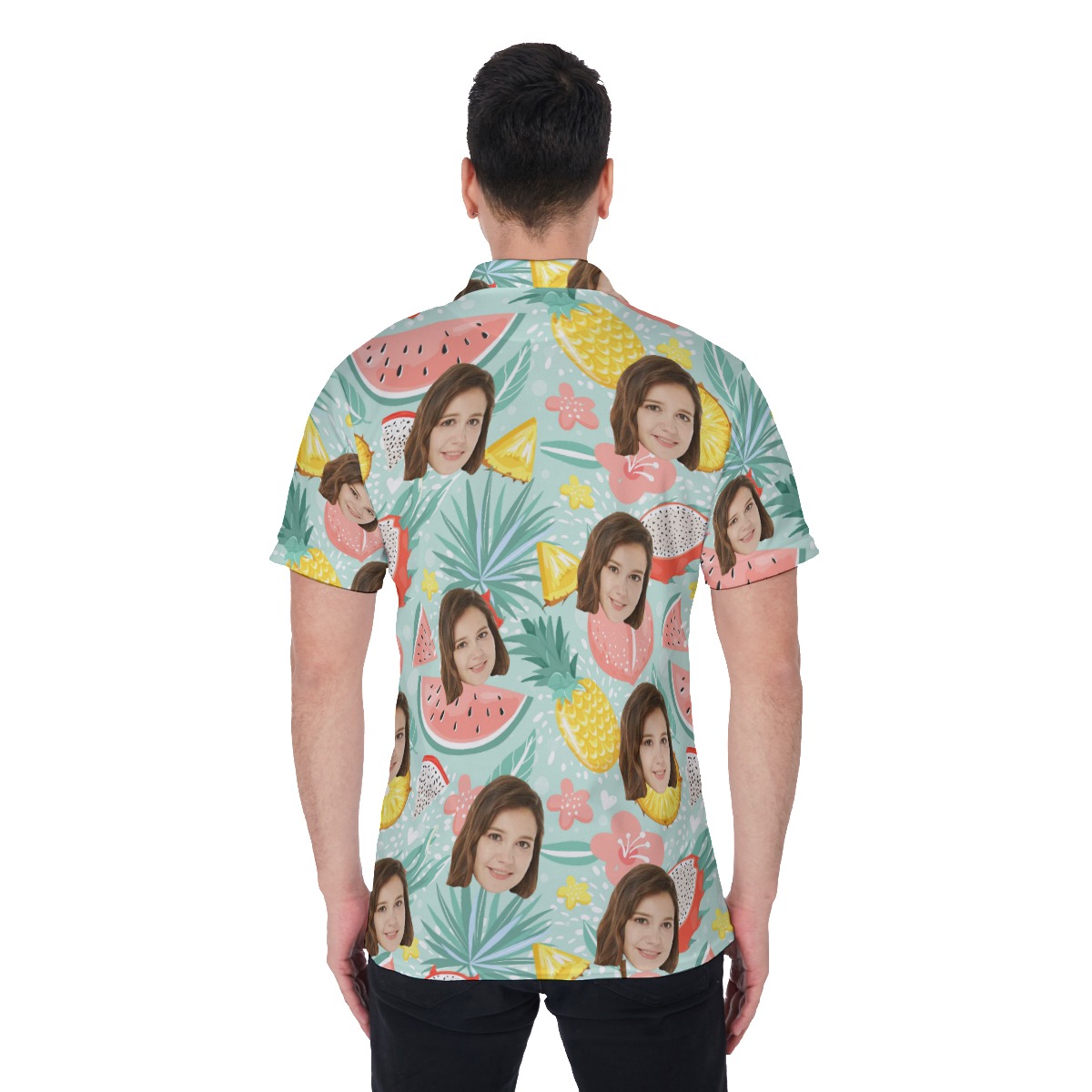 Fruit Summer Men's Polo Shirt With Custom Face