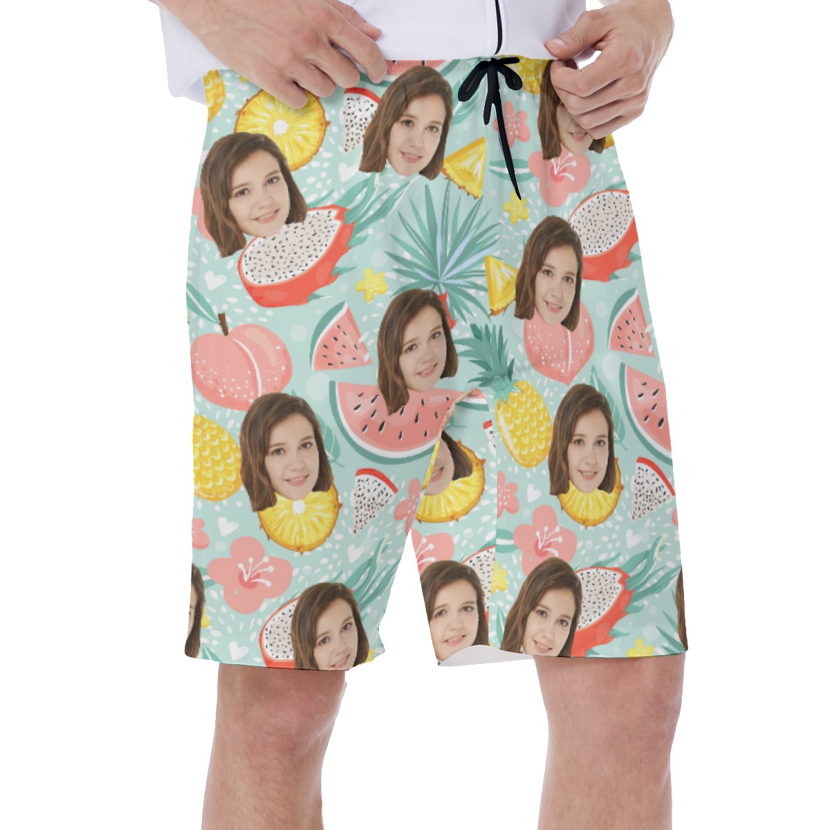 Fruit Summer Men's Hawaiian Shorts With Custom Face