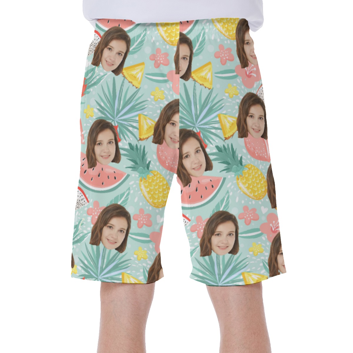 Fruit Summer Men's Hawaiian Shorts With Custom Face