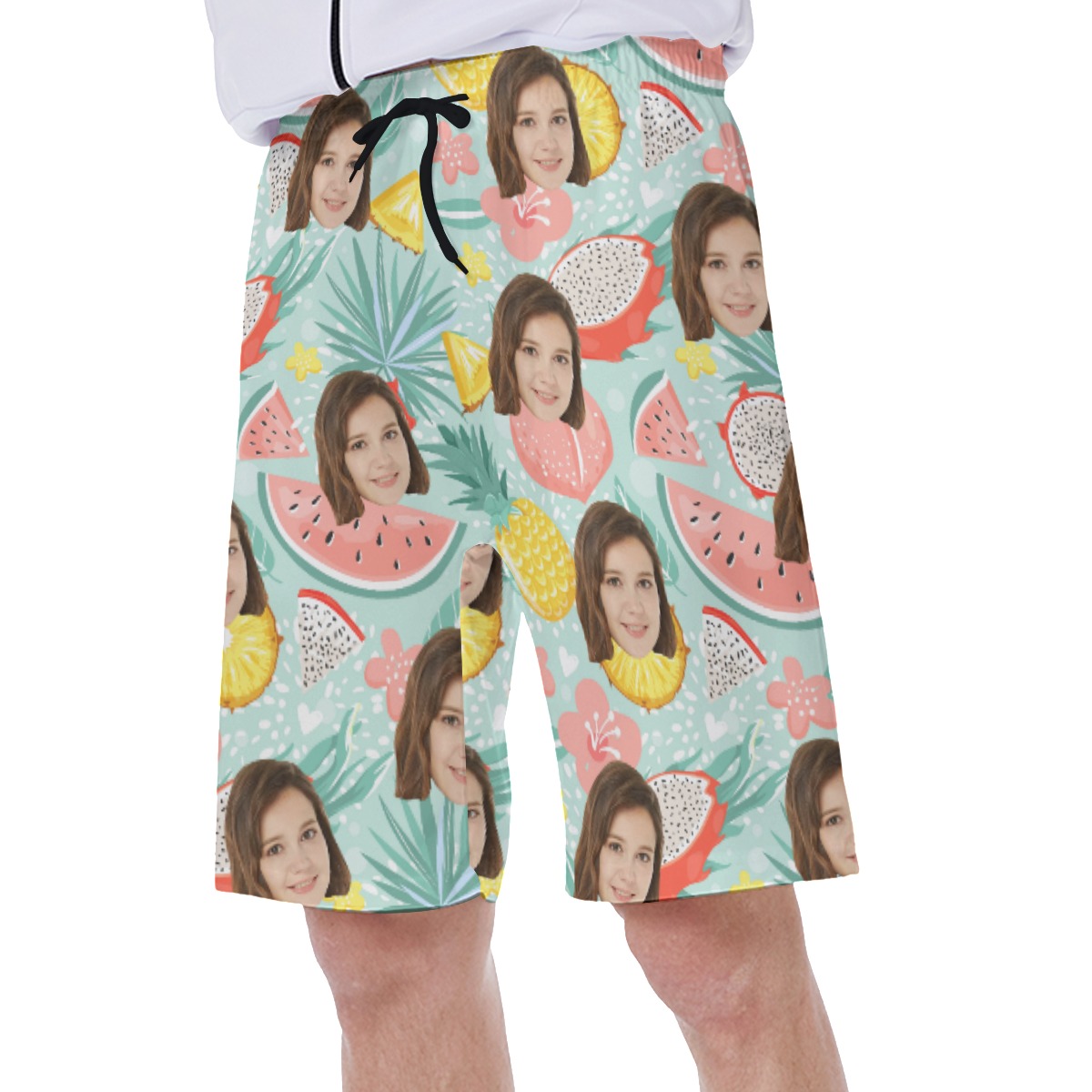 Fruit Summer Men's Hawaiian Shorts With Custom Face