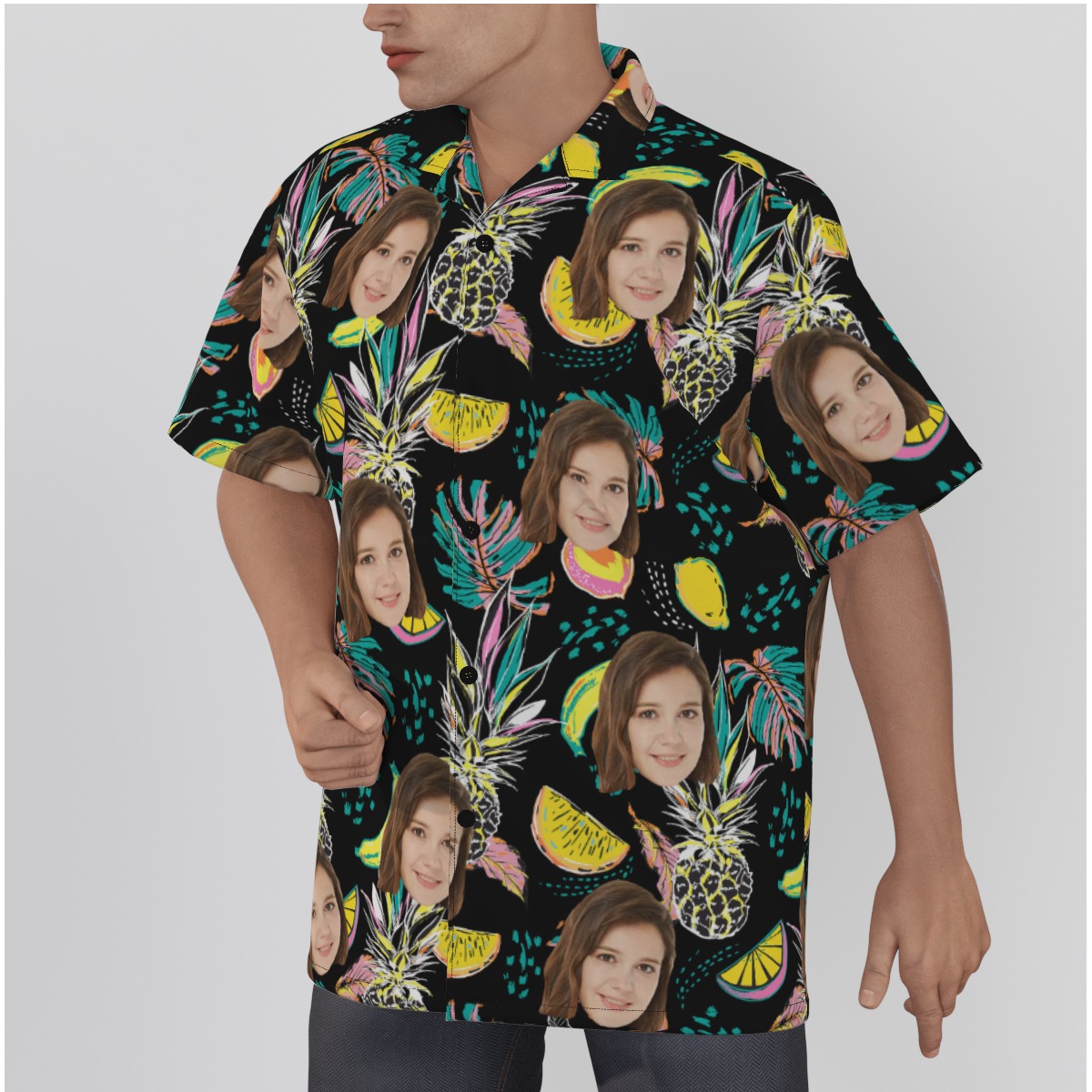 Vintage Pineapple Custom Face Hawaiian Shirt
