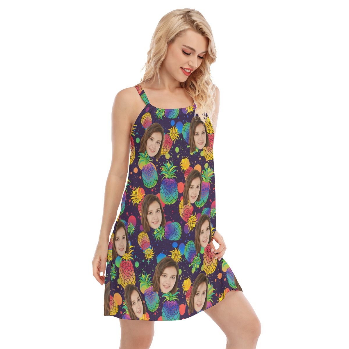 Custom Face Women's Pineapple Cami Dress