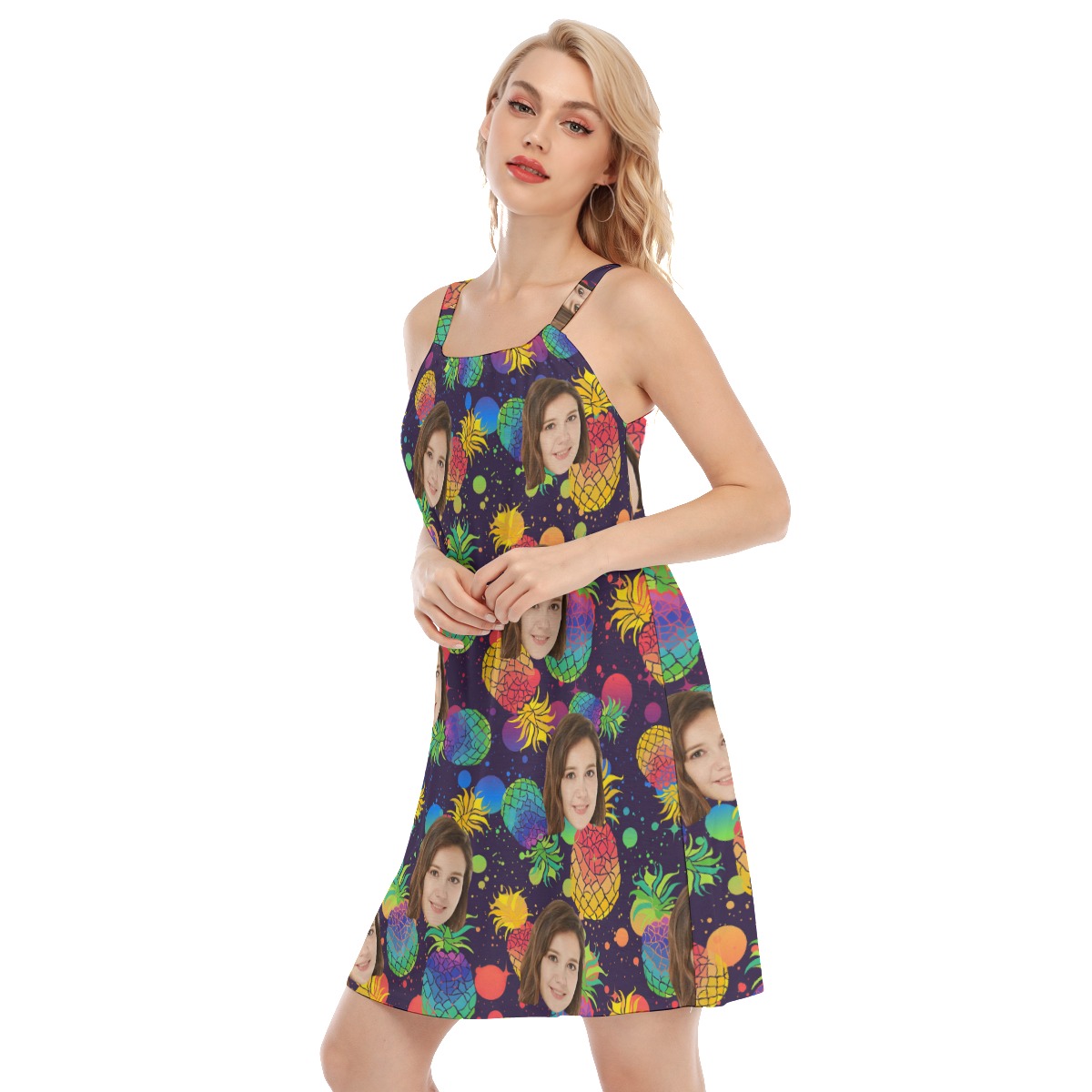 Custom Face Women's Pineapple Cami Dress