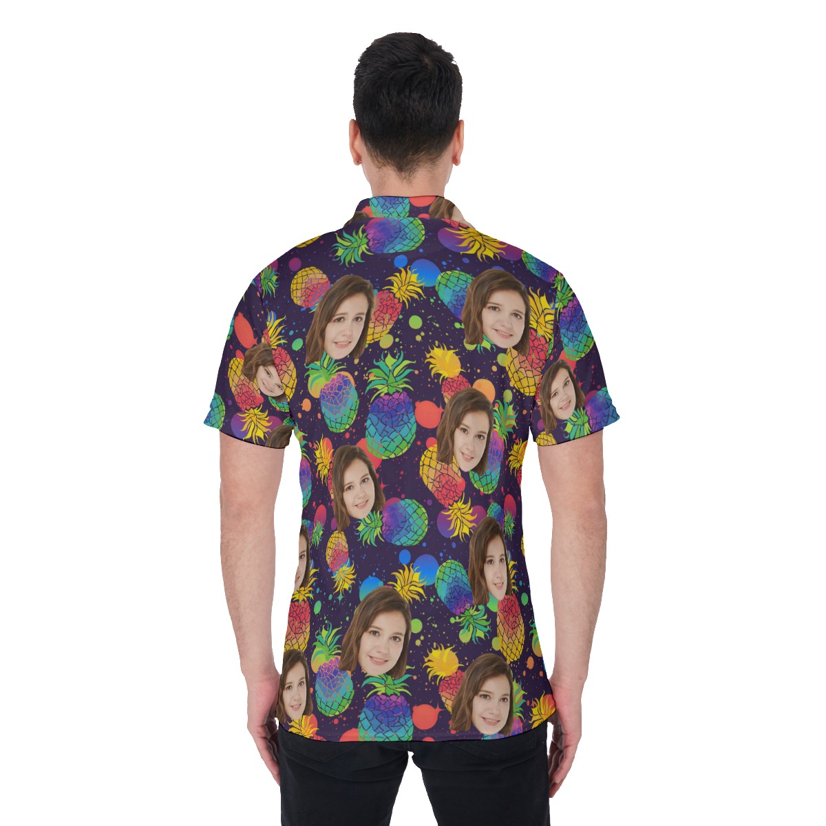 Pineapple Colorful Polo Shirt With Multi Faces