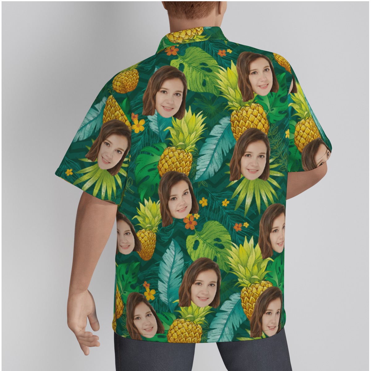 Pineapple Green Hawaiian Shirt With Custom Face