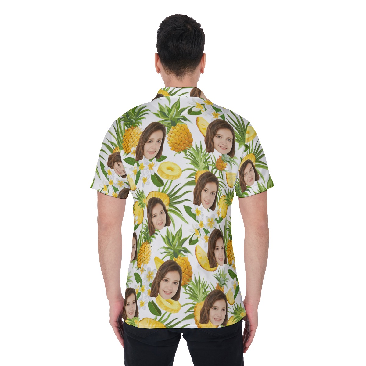 Pineapple Custom Tropical Collar Shirt With Face