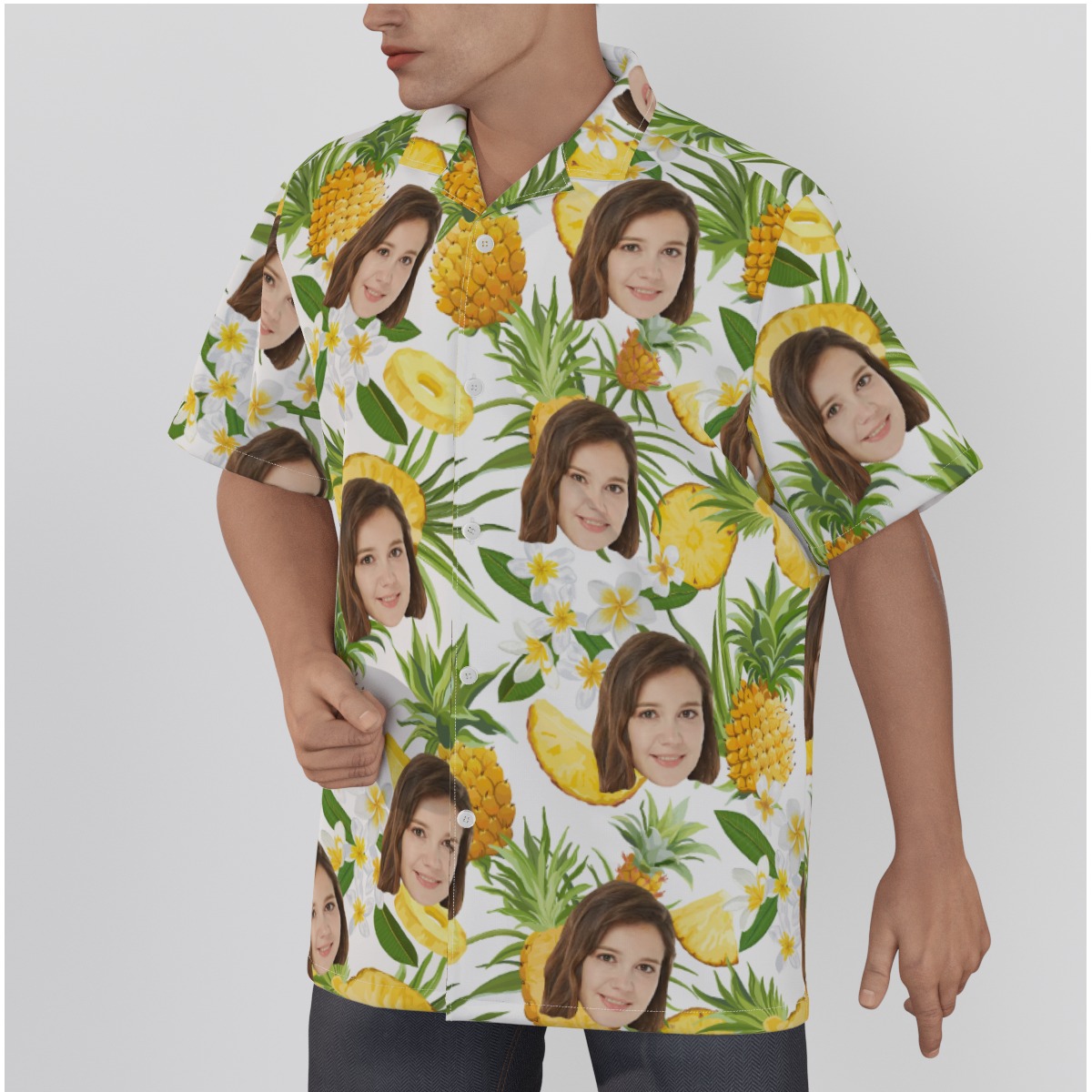 Pineapple Custom Tropical Hawaiian Shirt With Face