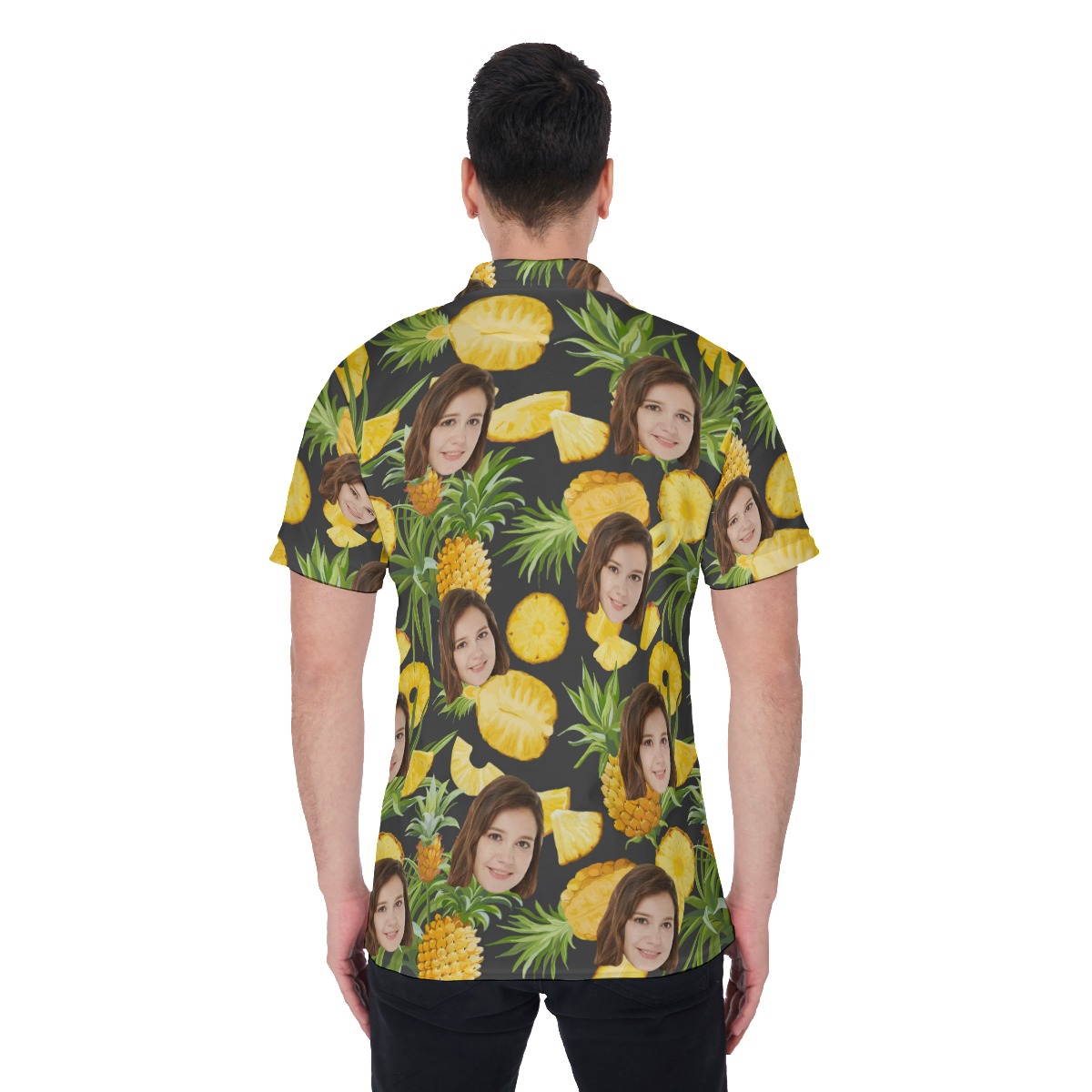 Pineapple Custom Polo Shirt With Face