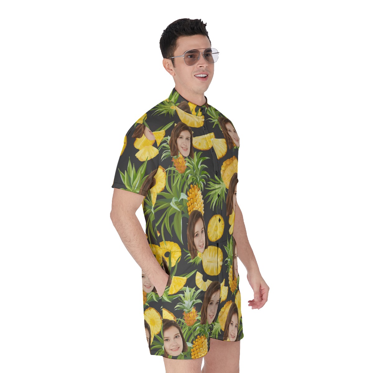 Pineapple Custom Men's Romper With Face