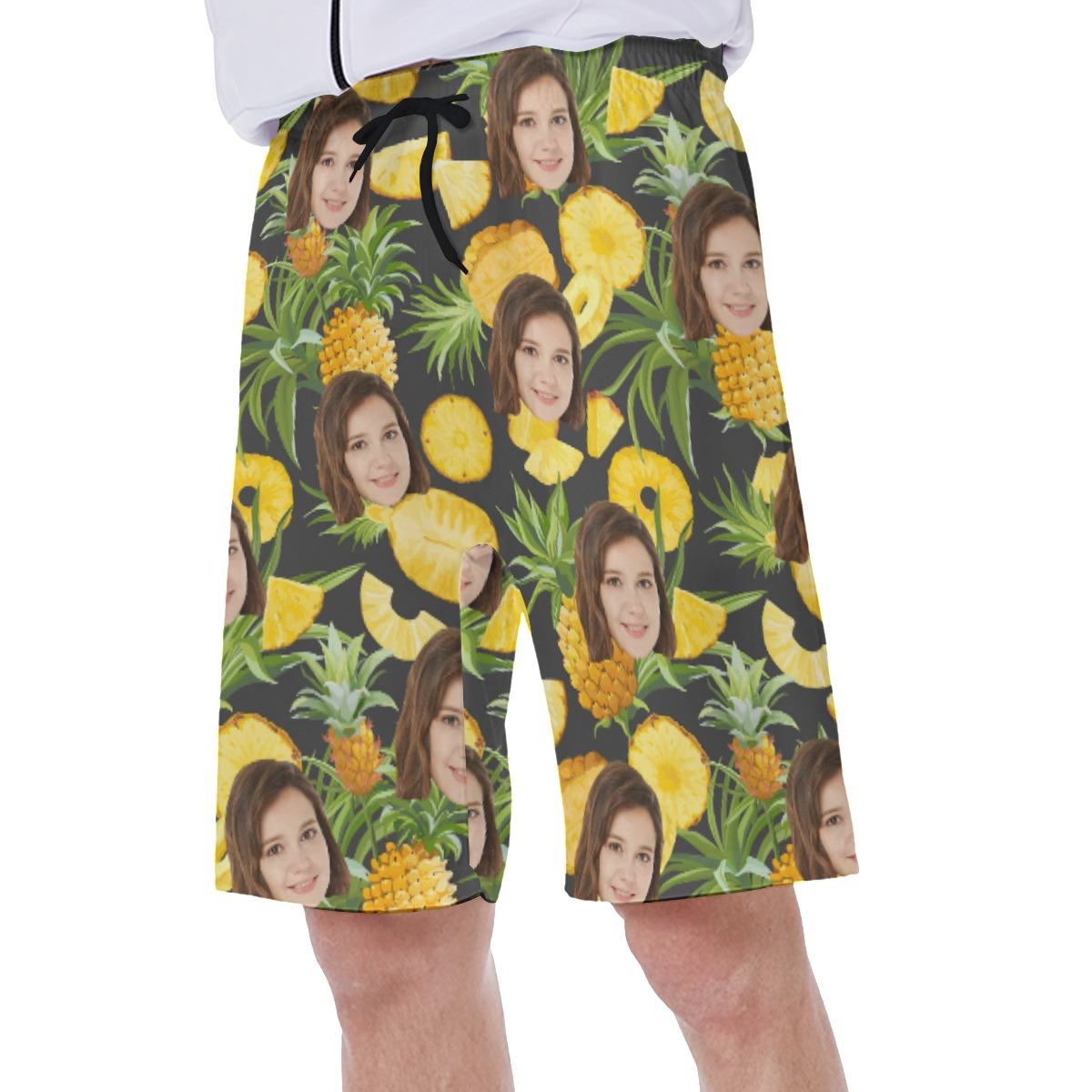 Pineapple Custom Men's Swim Trunks With Face