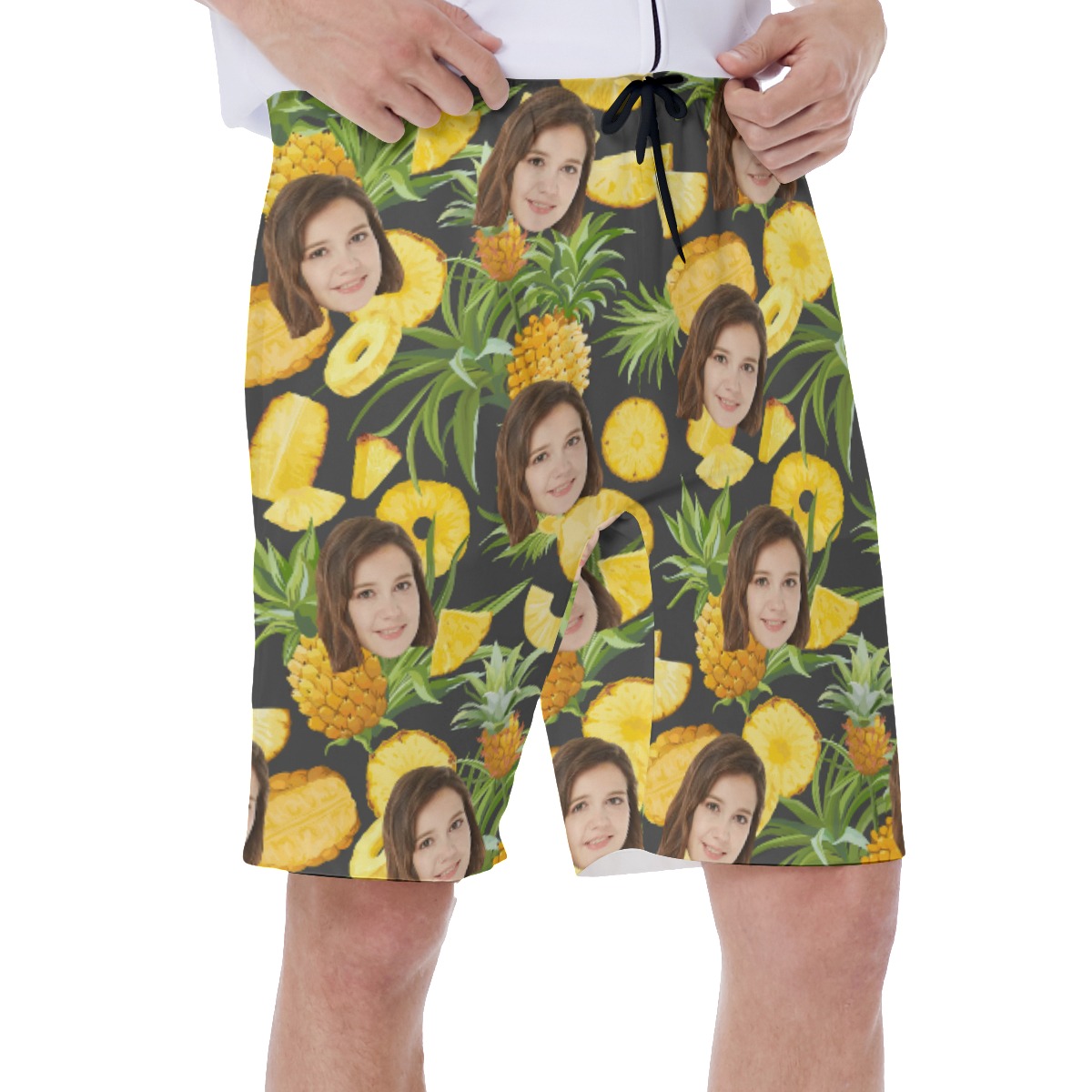 Pineapple Custom Men's Swim Trunks With Face
