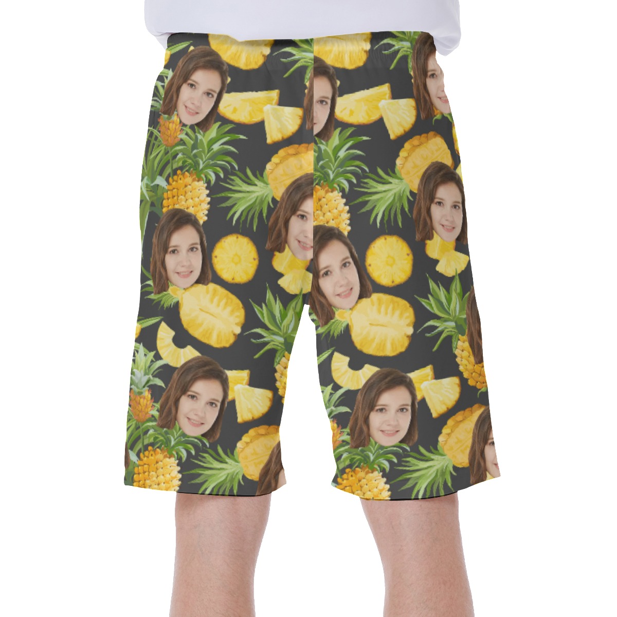 Pineapple Custom Men's Swim Trunks With Face