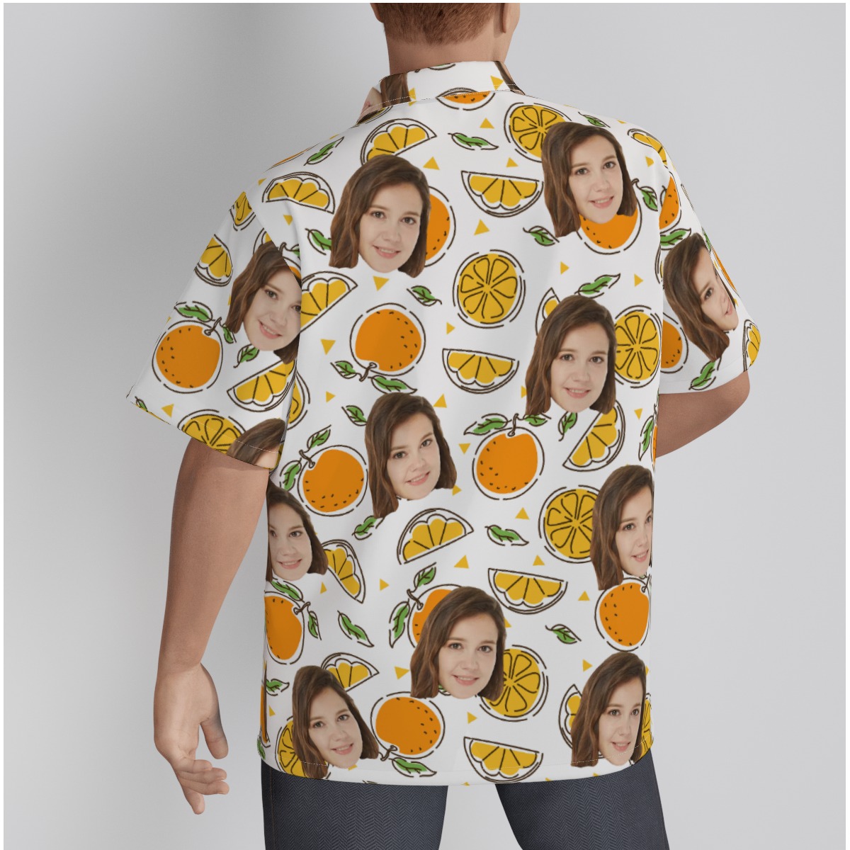 Orange Custom Face Hawaiian Shirt With Face