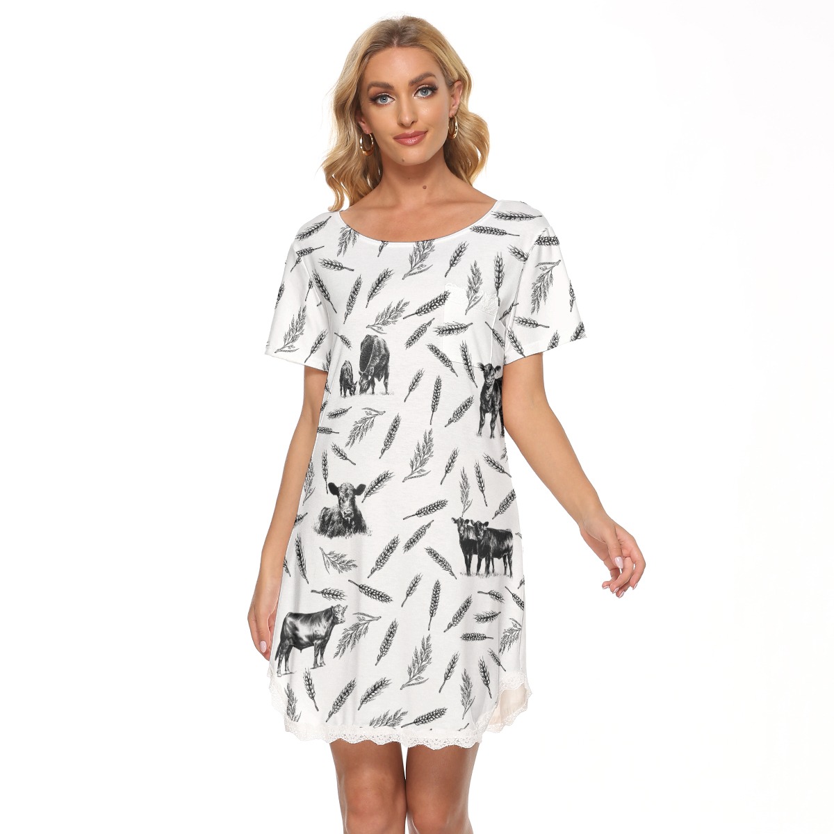 Cow Lover Hawaiian Dress With Lace - variant image 1