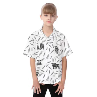 Lovely Cow Hawaiian Shirt For Kids