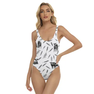 Cool Cow Hawaiian One Piece Swimsuit For Women