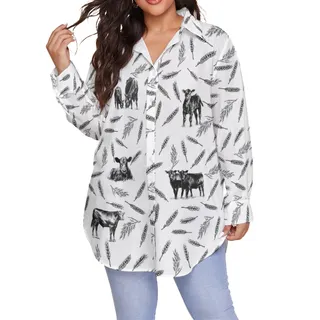 Cow Lover Women's Plus Size Hawaiian Shirt