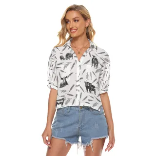Cow Lover Hawaiian Crop Top For Women