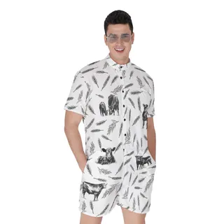 Cow Lover Men's Hawaiian Romper