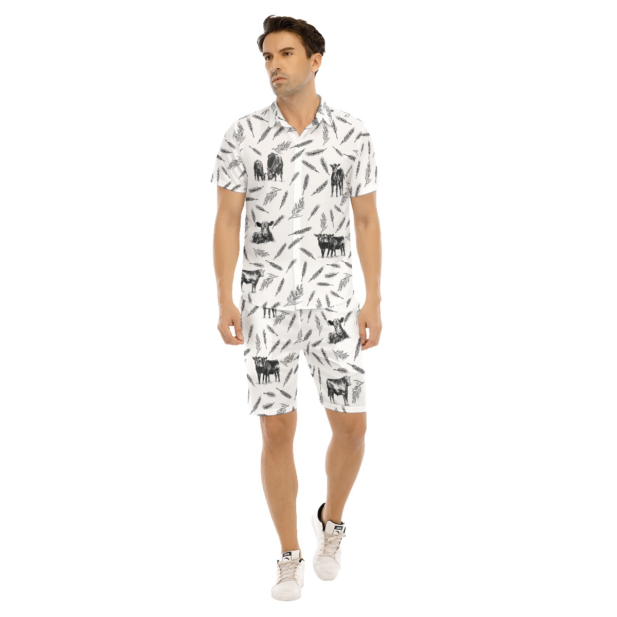 Men's Cow Lover Hawaiian Shirt Set - variant image 1