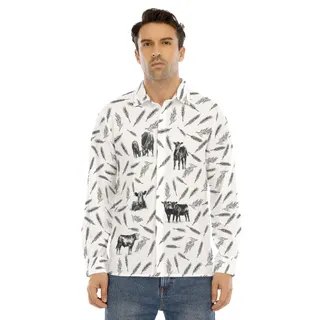 Cow Lover Long Sleeve Hawaiian Shirt For Men