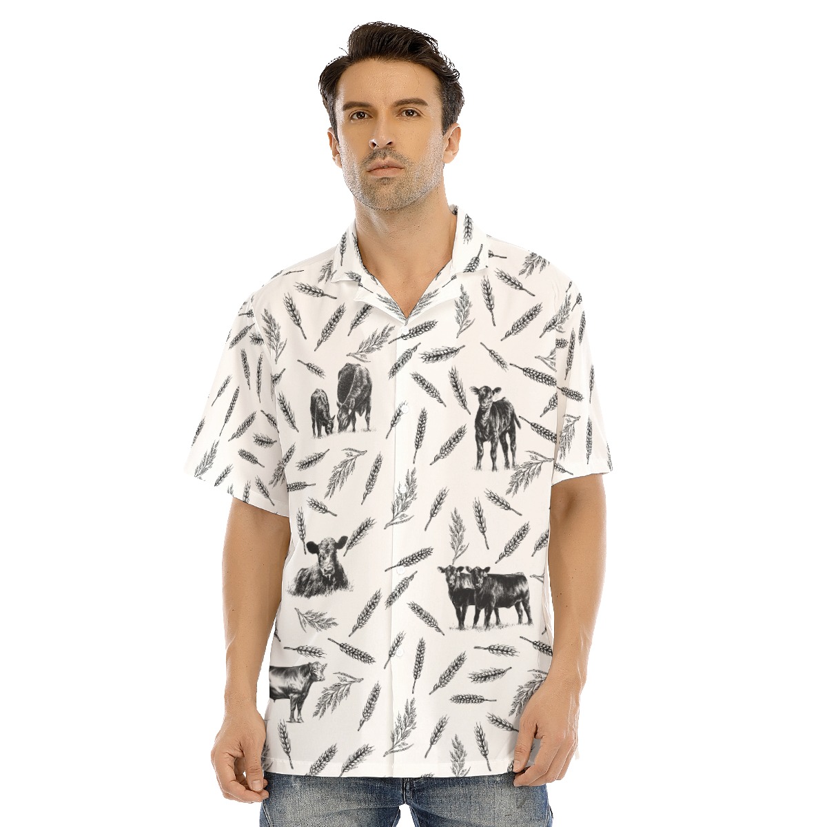 Men's Cow Hawaiian Shirt - variant image 1