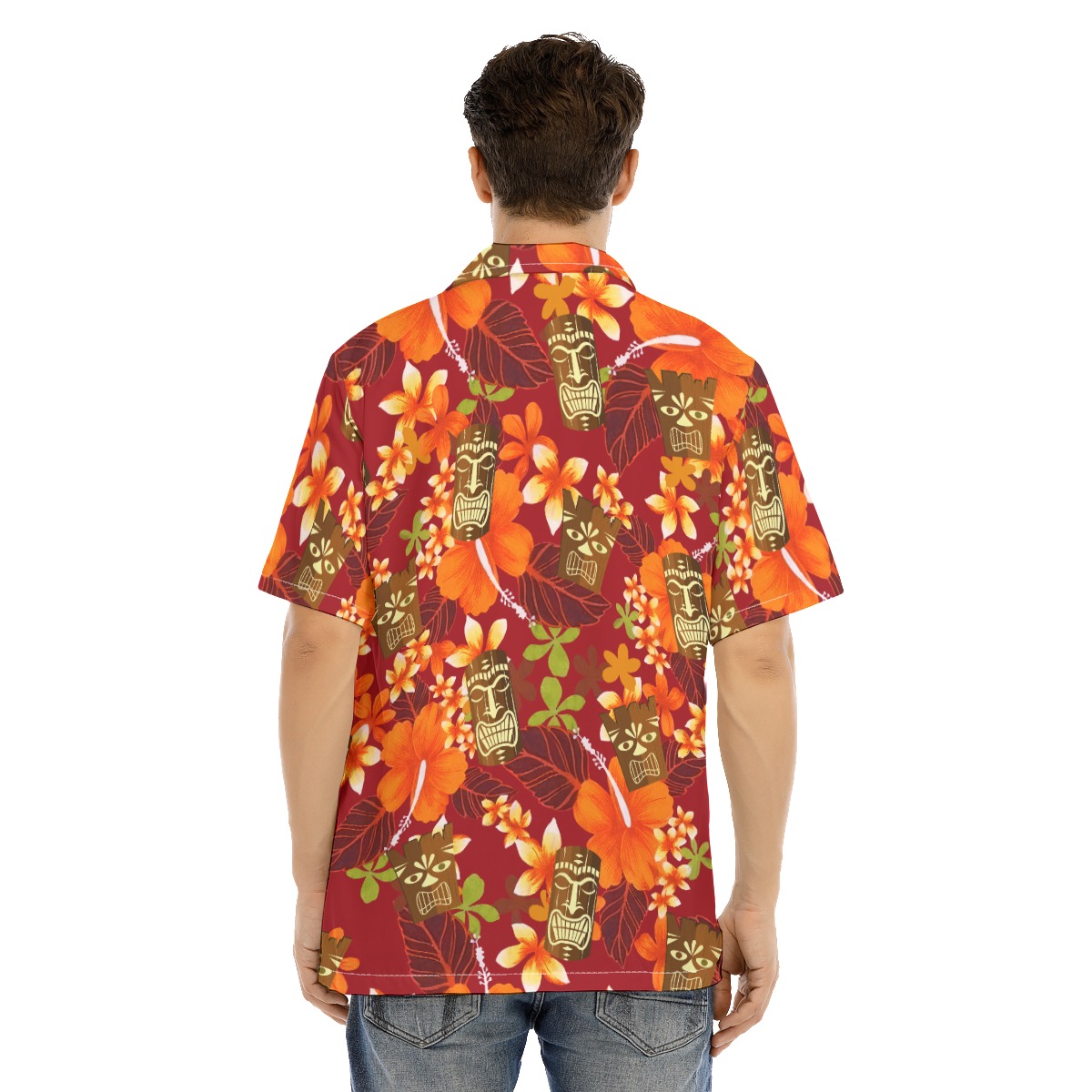 Funny Tiki Tropical Orange Hawaiian Shirt