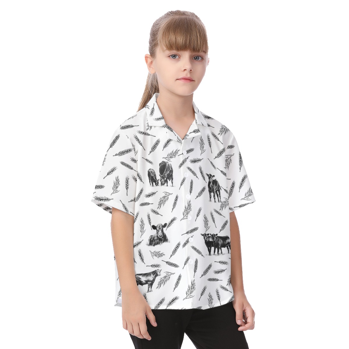 Lovely Cow Hawaiian Shirt For Kids