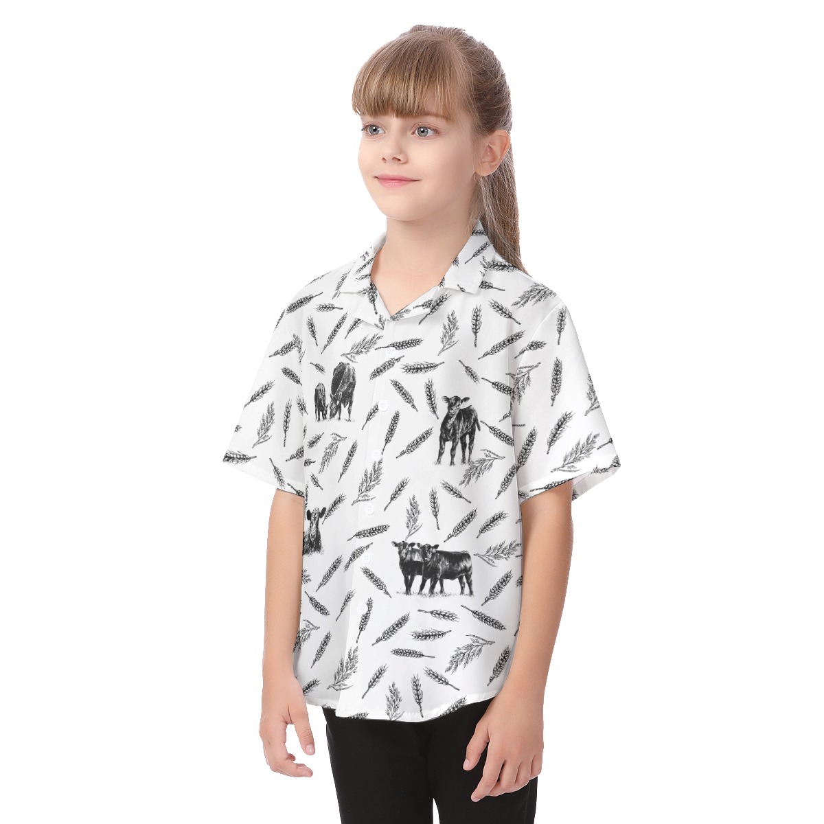 Lovely Cow Hawaiian Shirt For Kids
