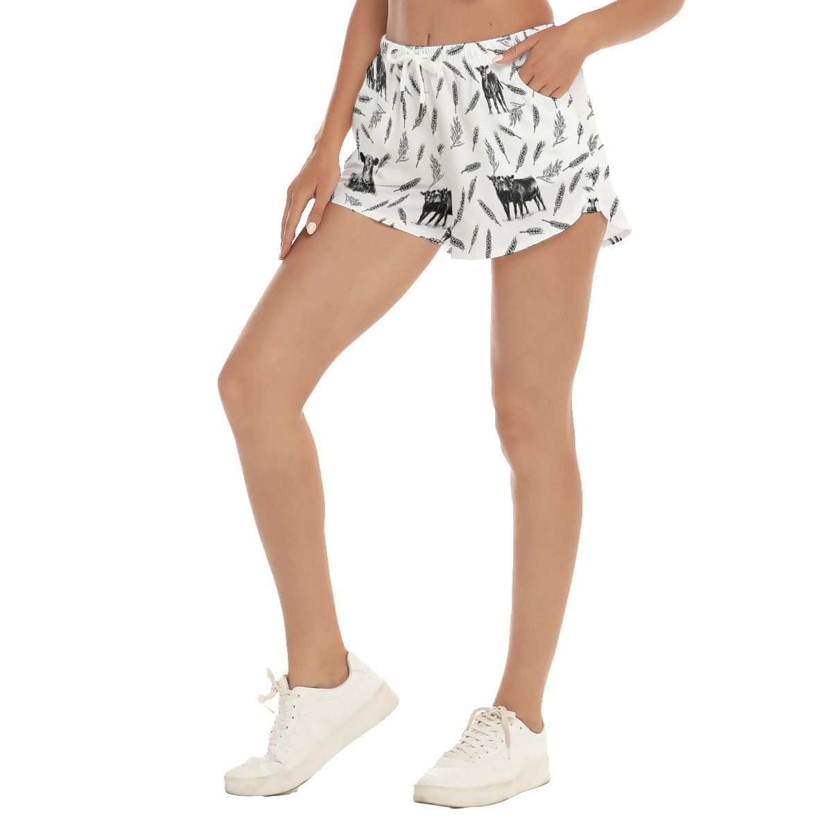 Cow Hawaiian Beach Shorts For Women