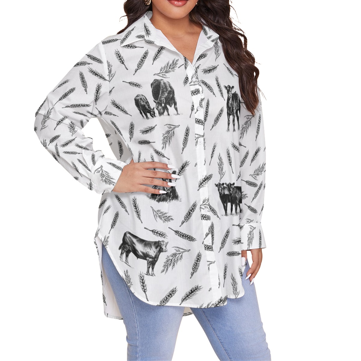 Cow Lover Women's Plus Size Hawaiian Shirt