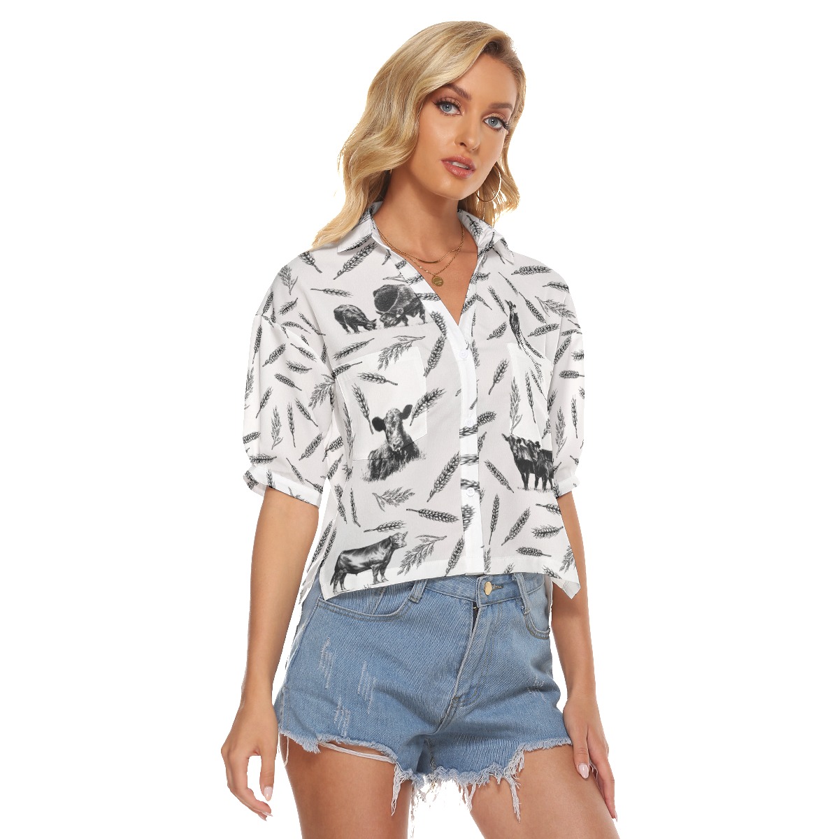 Cow Lover Hawaiian Crop Top For Women