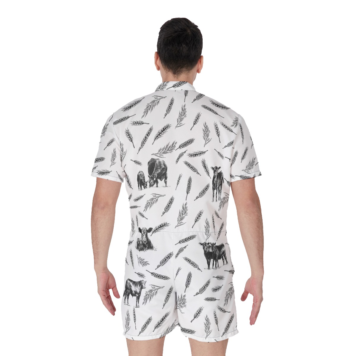 Cow Lover Men's Hawaiian Romper