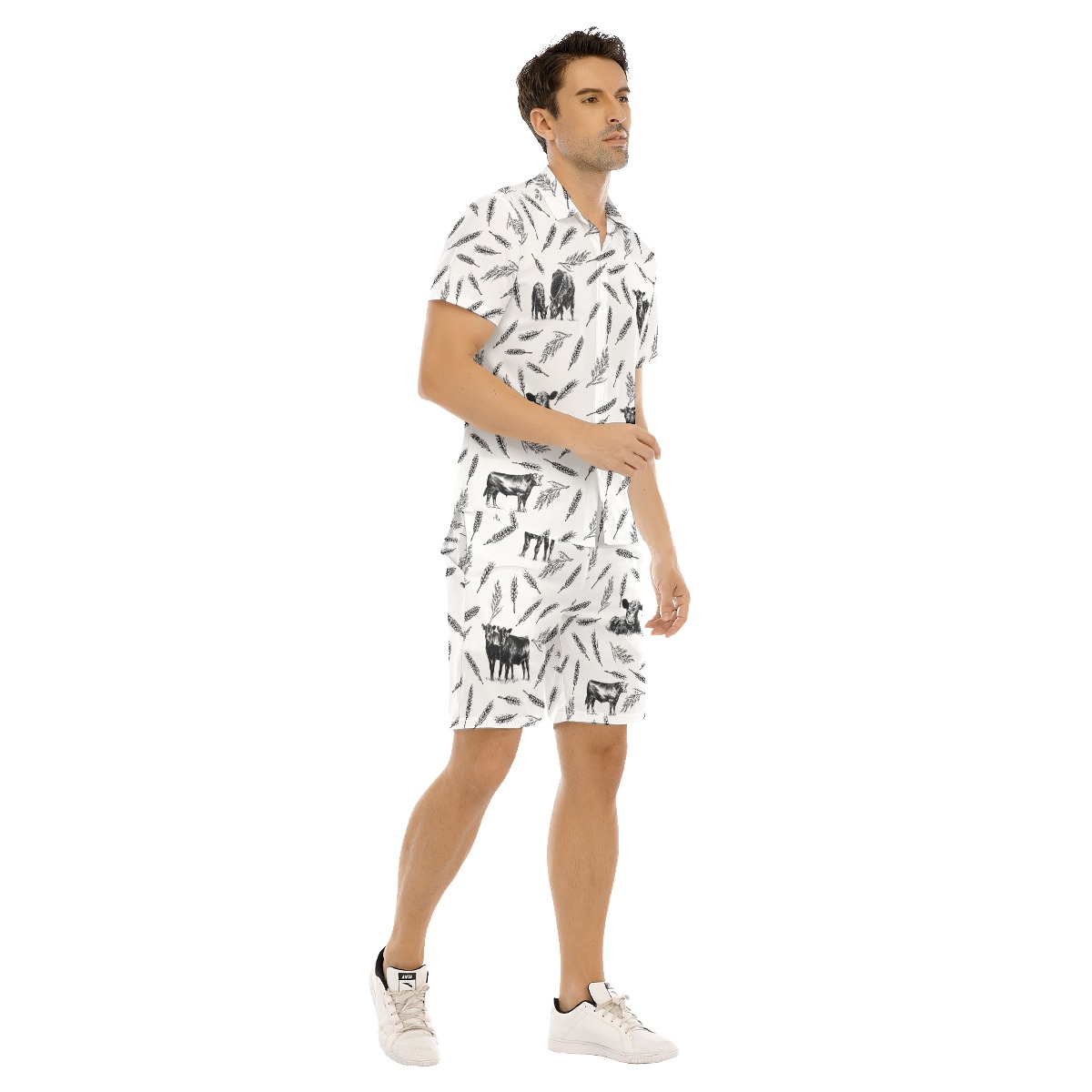 Men's Cow Lover Hawaiian Shirt Set