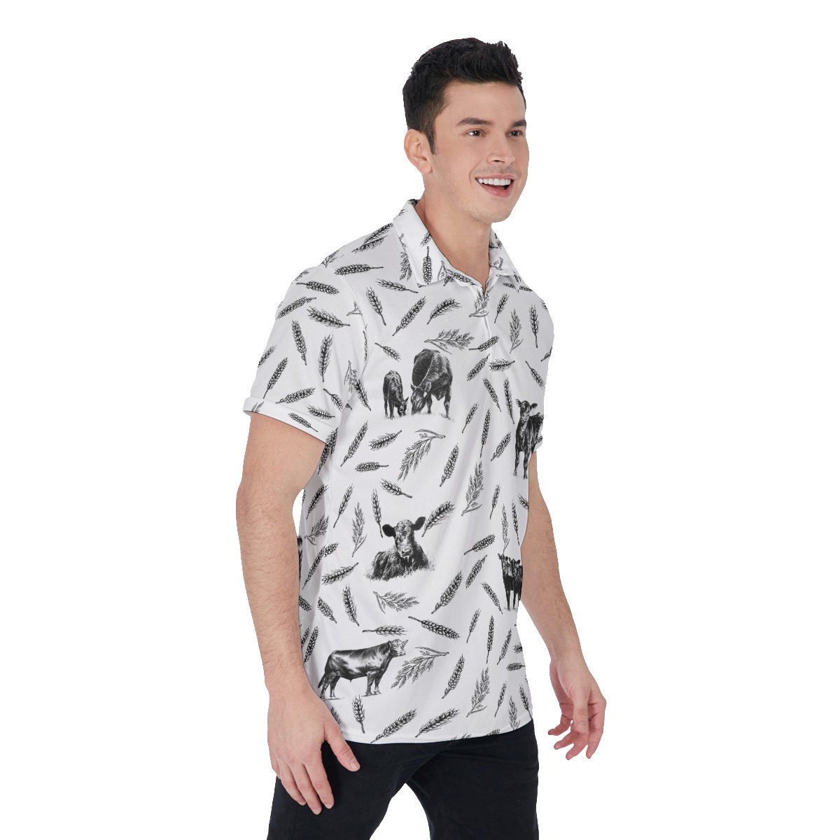 Men's Cool Cow Hawaiian Polo Shirt