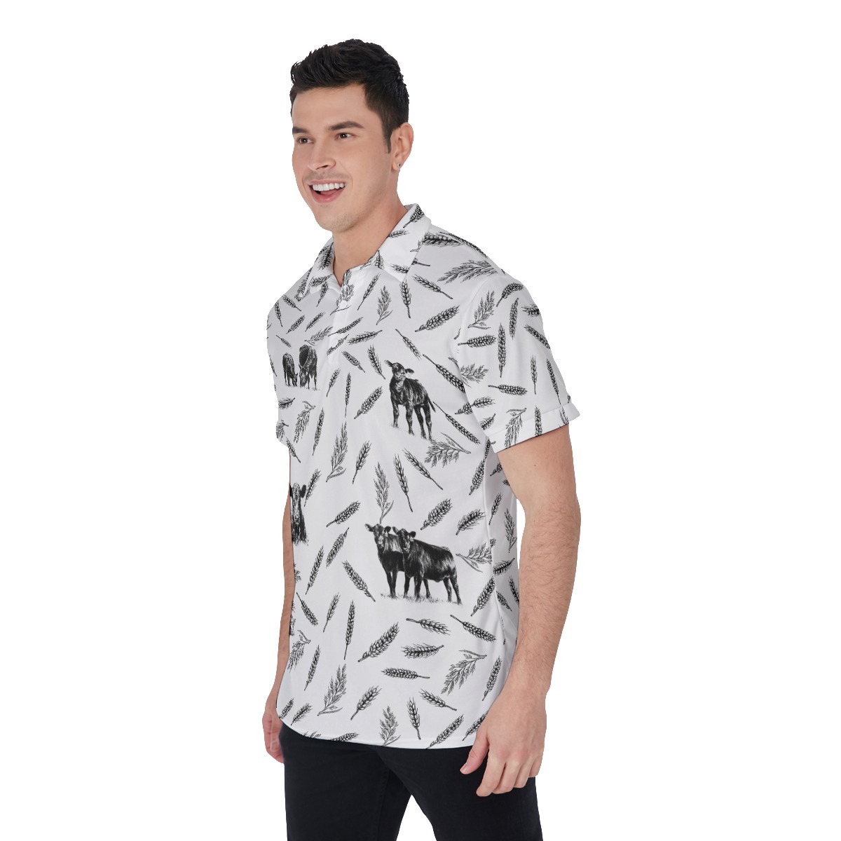 Men's Cool Cow Hawaiian Polo Shirt