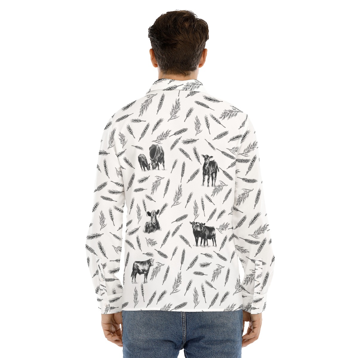 Cow Lover Long Sleeve Hawaiian Shirt For Men