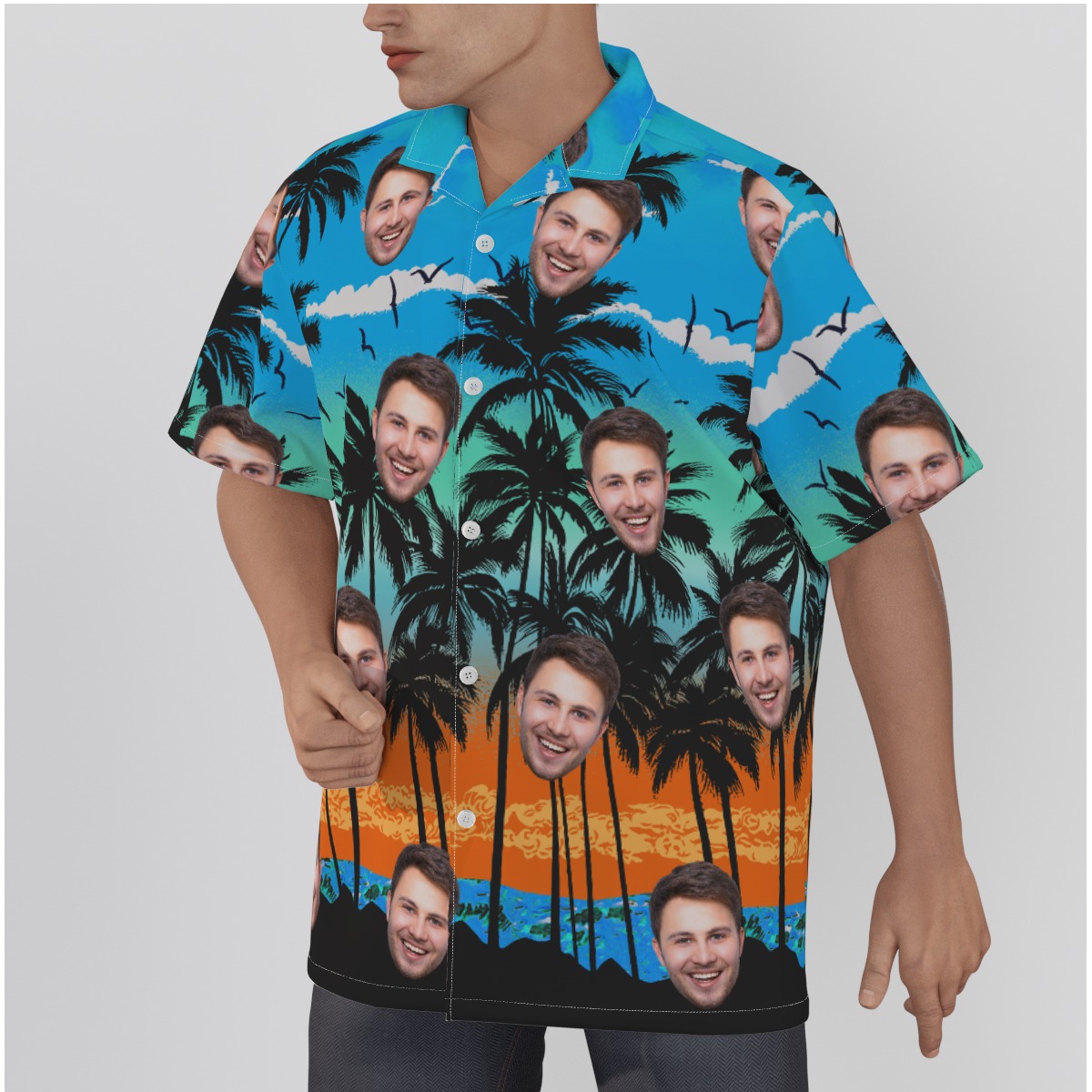 Unique Custom Face Beach Hawaiian Shirt