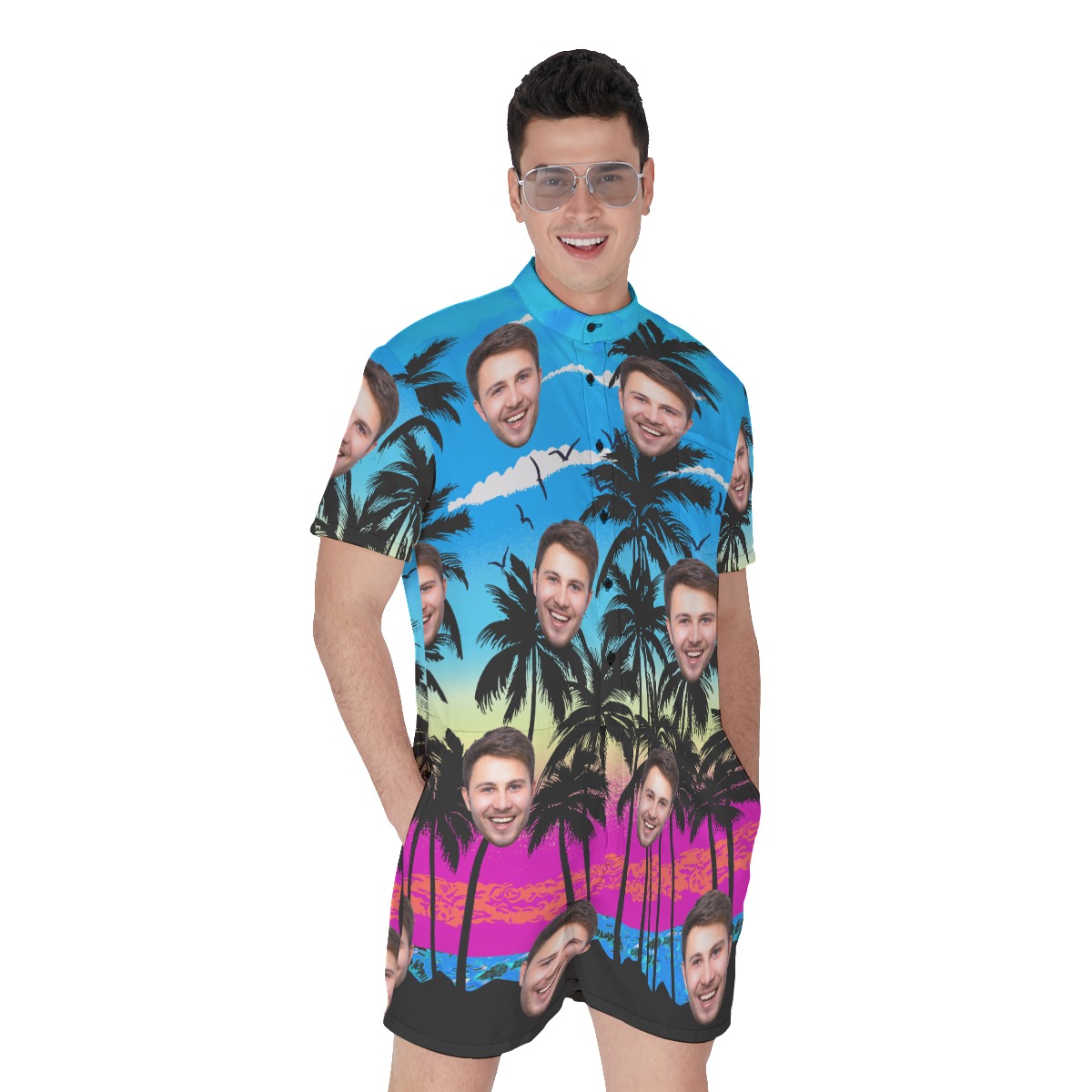 Blue Pacific Legend Custom Face Romper For Men - variant image 1
