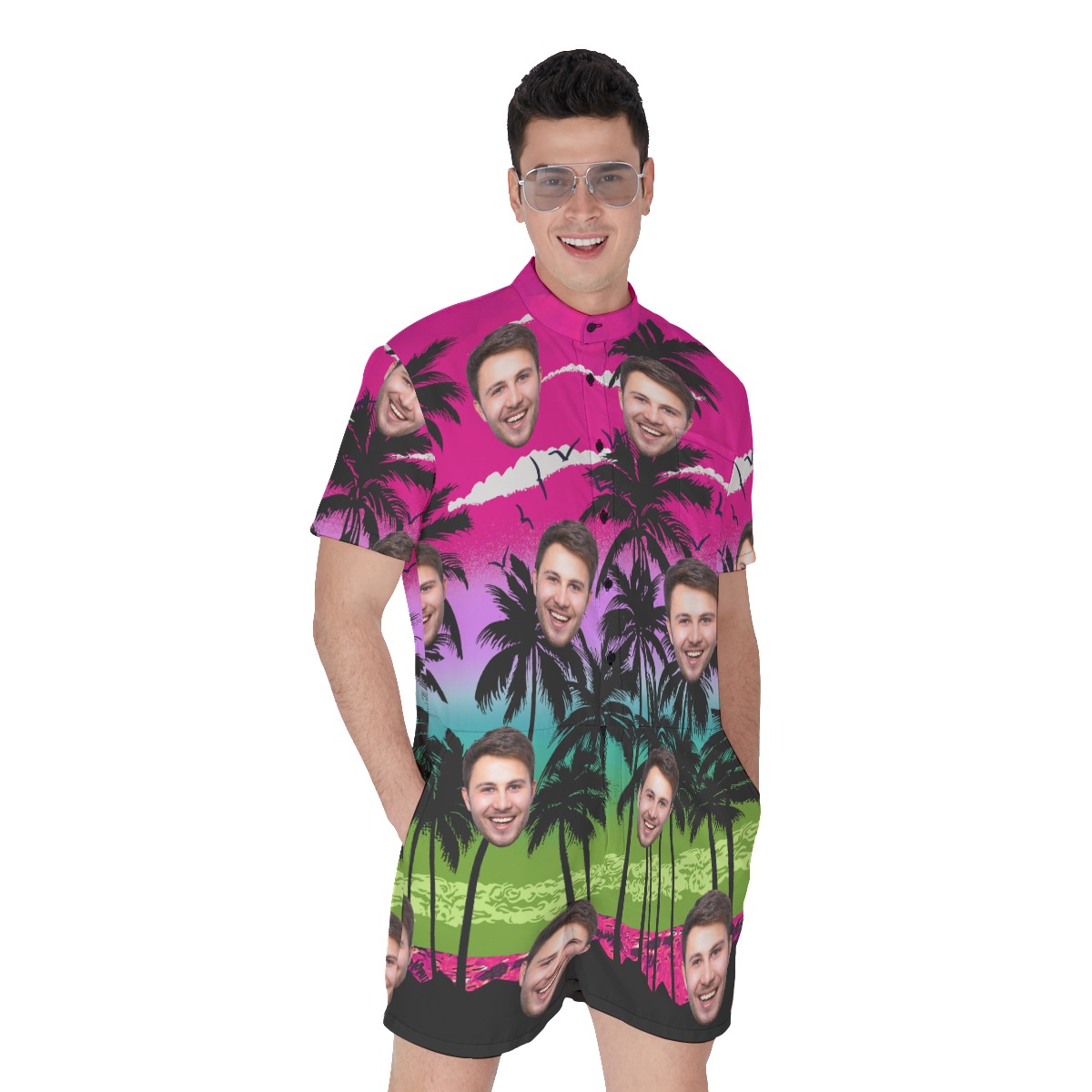 Funny Custom Men's Romper With Face - variant image 1