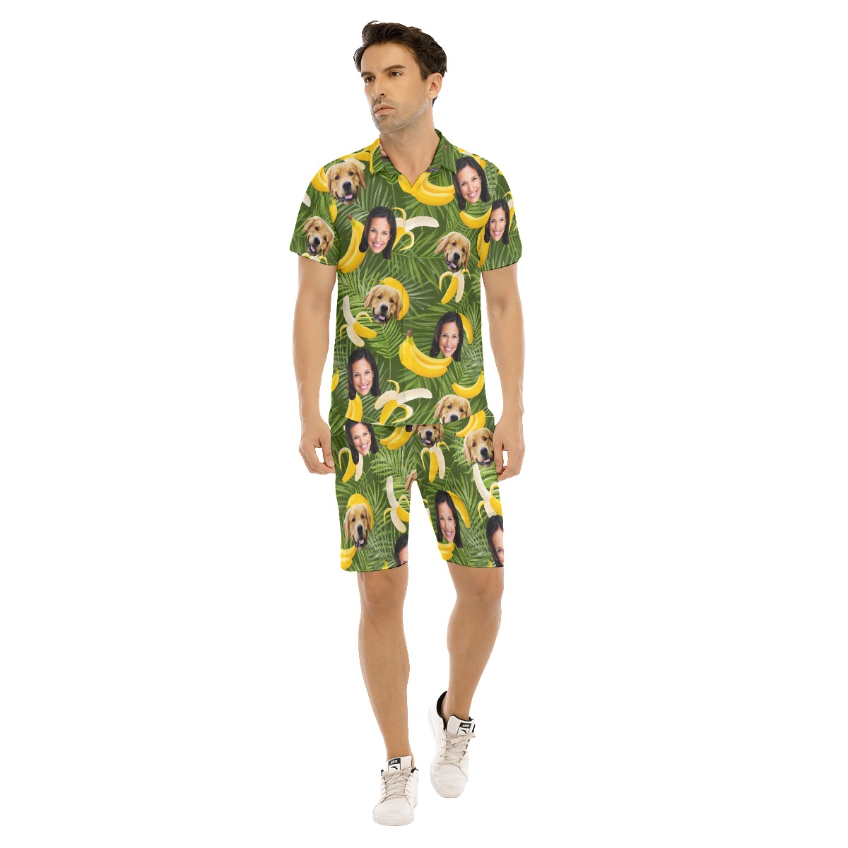 Banana Custom 2 Face Hawaiian Shirt Set For Men - variant image 1