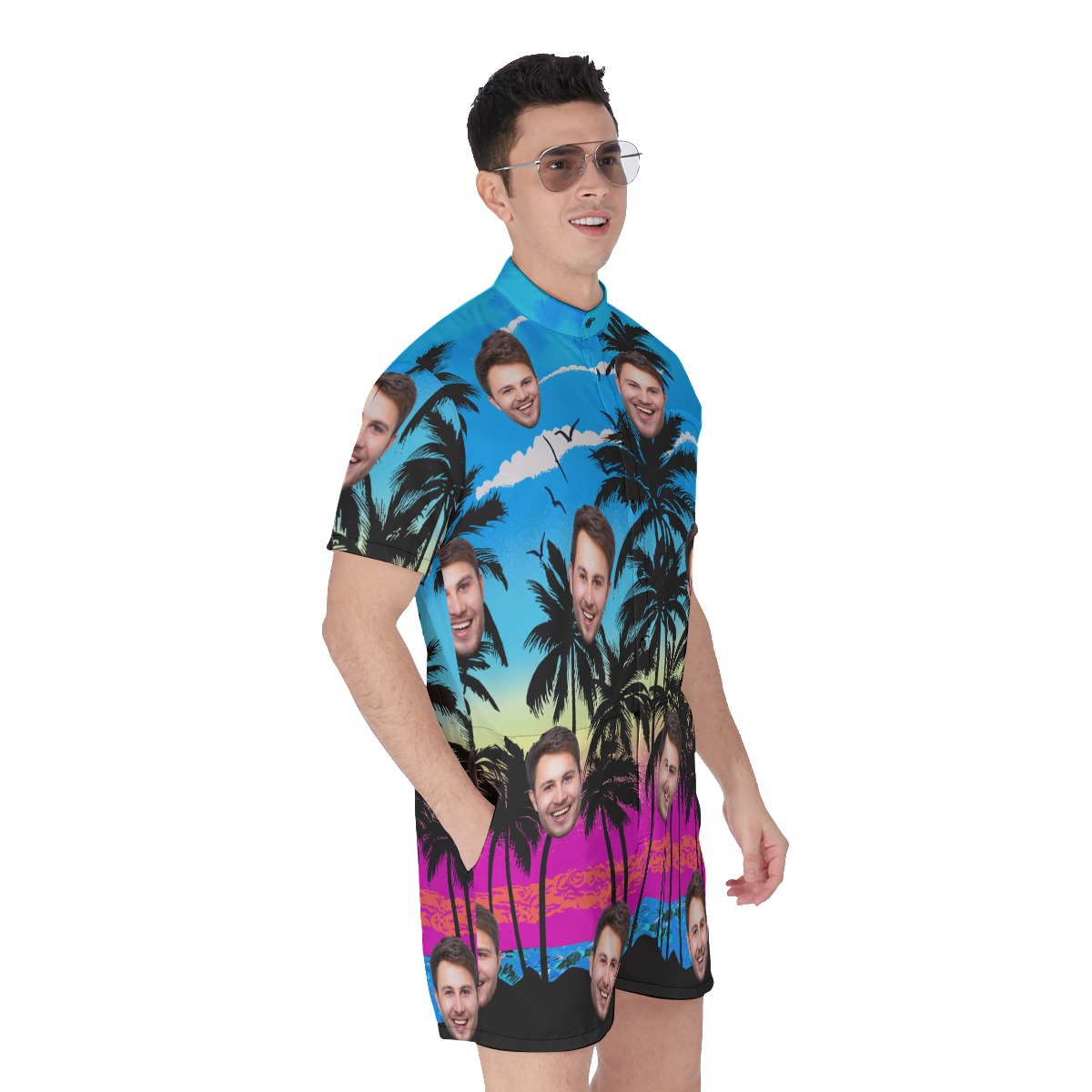 Blue Pacific Legend Custom Face Romper For Men
