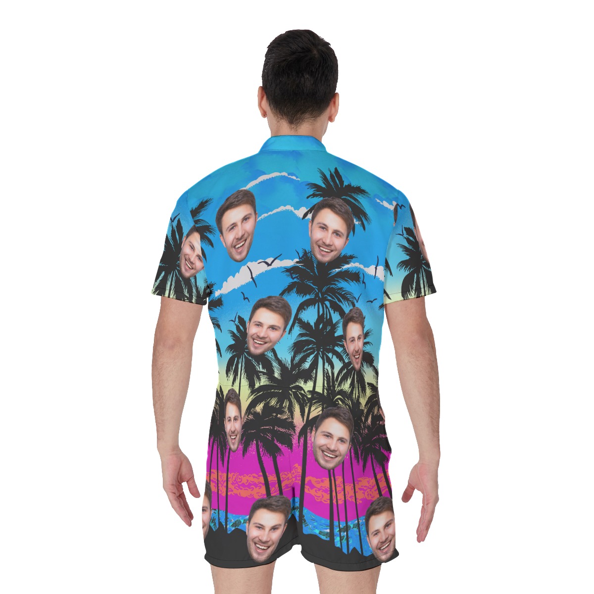 Blue Pacific Legend Custom Face Romper For Men