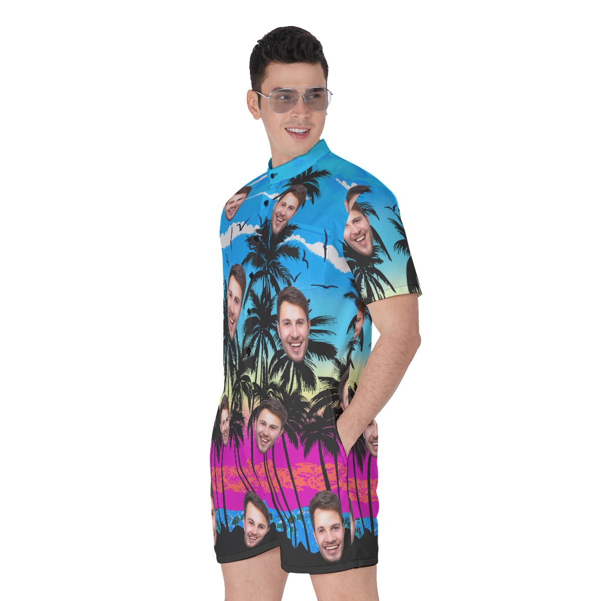 Blue Pacific Legend Custom Face Romper For Men