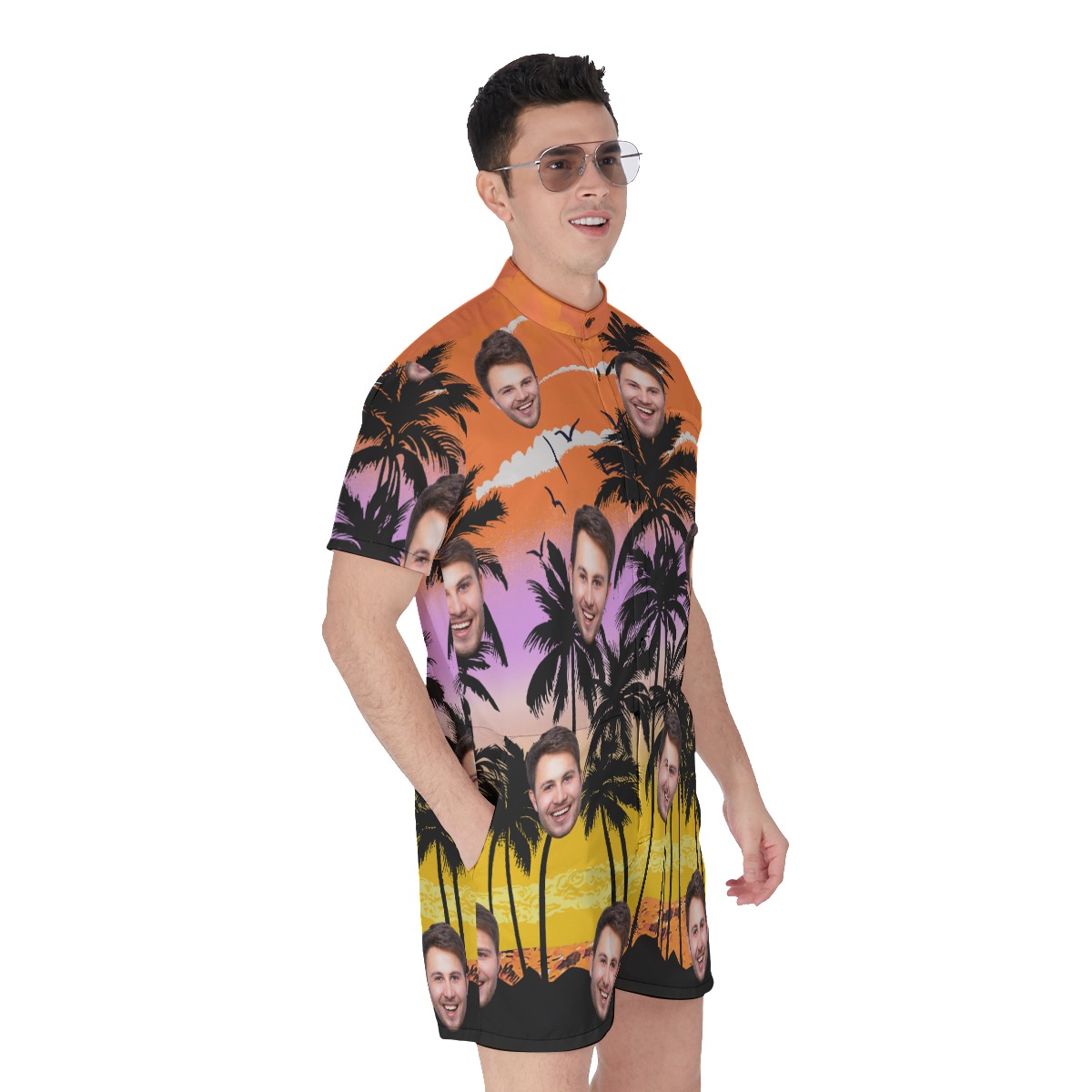 Beach Themed Custom Face Romper For Men
